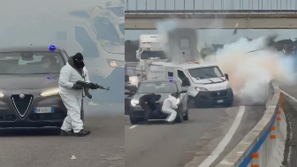 Gunmen blow up an Armored Van in Southern Italy