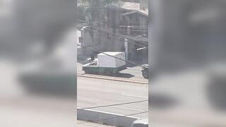Crazy Mexican Woman Runs Into Traffic And Finds Out {Different Angle}