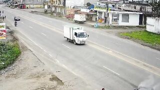 Woman Standing On The Roadside Taken Out By Speeding Car