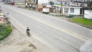 Woman Standing On The Roadside Taken Out By Speeding Car