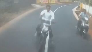 Dashcam Captures Head On Collision Between Bus And A Motorcycle