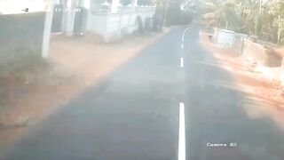 Dashcam Captures Head On Collision Between Bus And A Motorcycle