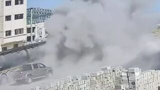 CCTV Captures The Moment an Israeli Drone Strikes Palestinian Civilians In Gaza