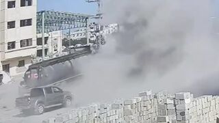 CCTV Captures The Moment an Israeli Drone Strikes Palestinian Civilians In Gaza