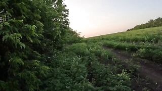 Pro-UA Chechen volunteer fighter shooting at, and killing Russian biker