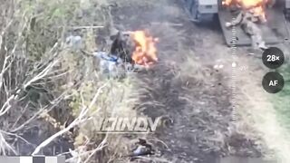 The pigs burned together with the pig wagon