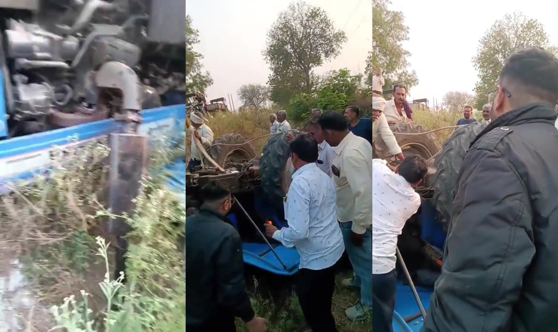 Tractor flips and crushes man