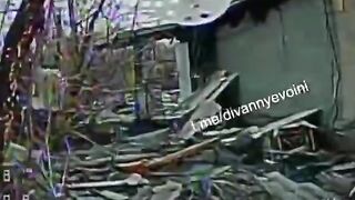 Ukrainian soldier sent flying by a drone.