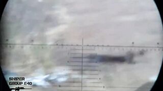 Ukrainian Sniper shot a Russian Soldier who was firing an RPG towards his position