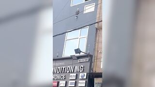 Crazy Woman Jumps Out Of A Hotel Window