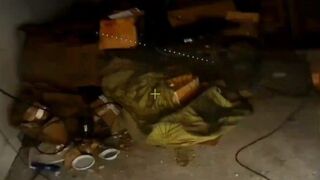 Ukrainian drone operators buried by their home.