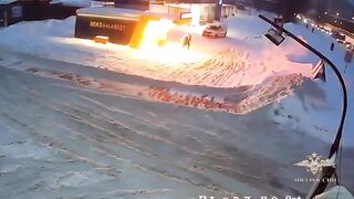 A 13-year-old teenager set fire to a gas station