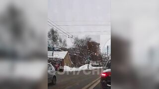 Delivery man does triple somersault after being hit by car