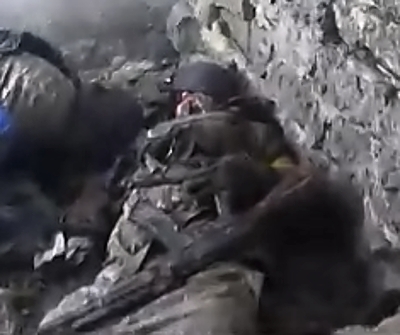 Dead soldiers after the massacre in the village of Georgievka