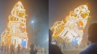 Giant Chariot Falls On Festival Goers In India
