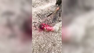 Dude Hacked Alive With Machete By Cartel (Extended & W/Sound)