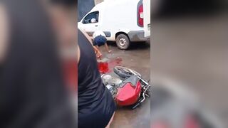 Two Dudes Seriously Injured Following A  "T-Bone" Collision In Brazil