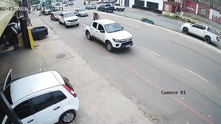 Motorbiker Hit And Run Over By A Pickup Truck In Brazil