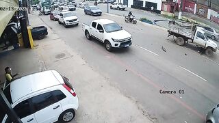 Motorbiker Hit And Run Over By A Pickup Truck In Brazil