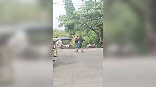 Man Stabbed During Street Fight In Indonesia