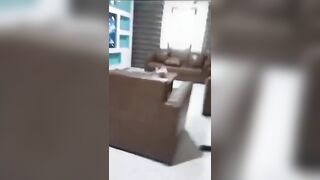 Bald Brut Assaults Wife In Front Of Their Terrified  Daughters