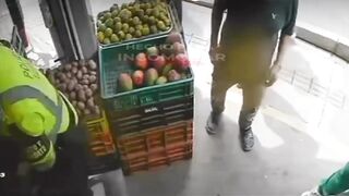Sicario Wearing Helmet Takes Out Supermarket Customer In Colombia