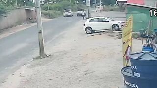 Man Jumps Under Moving Car And Gets Ragdolled
