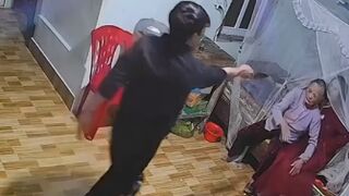 Evil POS In Vietnam Attacks His Mom And Sister, Breaks Their Arms