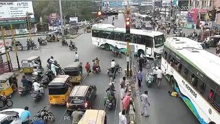 Man Gets Run Over By Bus On  Busy Road In India