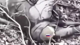 The moment a bullet hit a Russian soldier's head