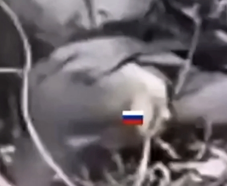 The moment a bullet hit a Russian soldier's head