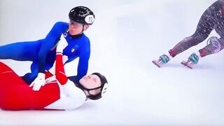An American woman cut a Polish athlete's face with a skate blade