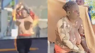 Topless Woman Set On Fire During Dispute in Jamaica