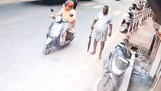 Motorcyclist Sent Flying Following Head On Collision in India