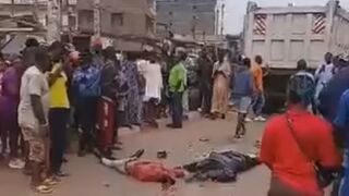 Two Men Crushed By Dump Truck On The Busy Street In Camerron