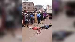 Two Men Crushed By Dump Truck On The Busy Street In Camerron