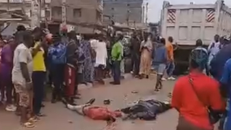 Two Men Crushed By Dump Truck On The Busy Street In Camerron