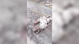 The corpse of an executed Ukrainian.