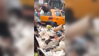 Wasted Woman Enjoys Her Day In Trash