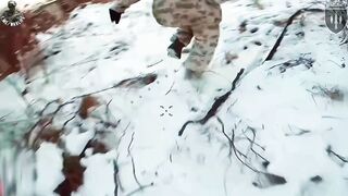 Drone footage showing Russian soldiers dying