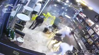 Assassins Open Fire at the Bar Entrance Killing One and Injuring Four