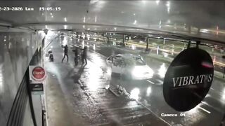 Assassins Open Fire at the Bar Entrance Killing One and Injuring Four