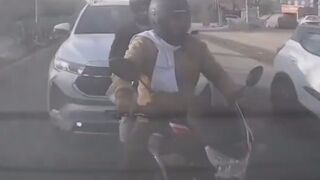 Couple On A Motorcycle Crushed From Behind