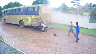 Motorcyclist Seriously Injured After Crashing Into Parked Bus