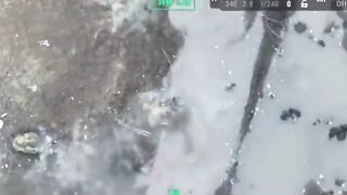 Bomber drone from Ukrainian 68th Brigade cuts in half Russian invader