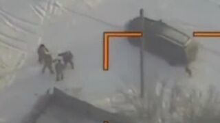 Ukrainian drone operators hit by a missile.