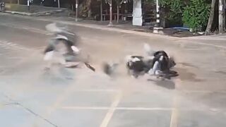Three Seriously Injured Following Collision Of Two Motorcycles In Thailand