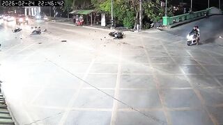 Three Seriously Injured Following Collision Of Two Motorcycles In Thailand