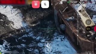 A russian invader took a headshot from a Ukrainian FPV drone.