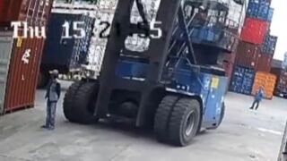 Indonesian Worker Crushed to Death In Horrific Forklift Accident